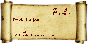 Pokk Lajos névjegykártya